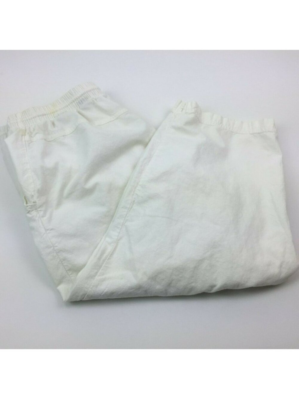 Erica Women's White Elastic Waist Shorts Stretch 100% Cotton Large